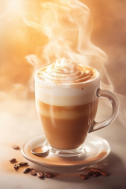 Caffe latte z bitą śmietaną