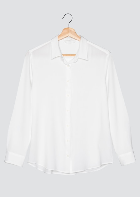 Bezpłatne zdjęcie casualowa biała bluzka moda damska
