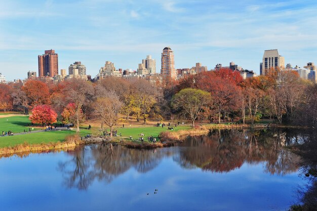 Central Park w Nowym Jorku jesienią