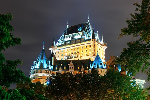 Chateau Frontenac w nocy Quebec City