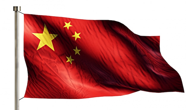 Bezpłatne zdjęcie china national flag pojedyncze 3d białe tło
