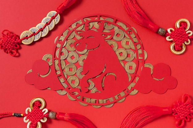 Bezpłatne zdjęcie chiński nowy rok z koncepcją wołu