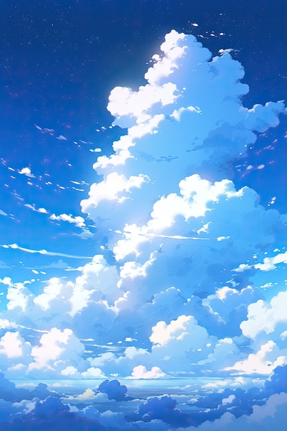 Bezpłatne zdjęcie chmury w stylu anime