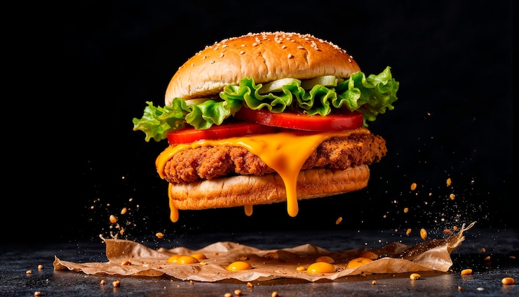 Bezpłatny plik Zdjęcie chrupiący kurczak hamburger