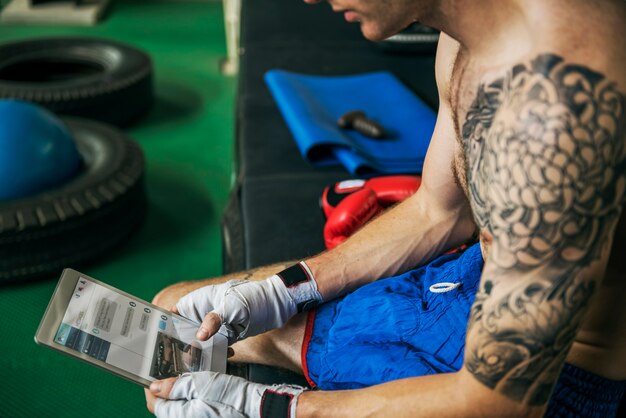 Ciało boksera ćwiczenia zdrowie Gym sprawności fizycznej pojęcie