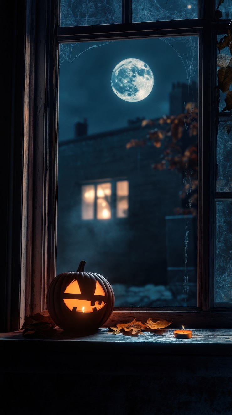 Bezpłatny plik Zdjęcie ciemny krajobraz dyni na święto halloween