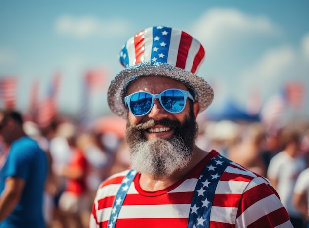 Bezpłatne zdjęcie cinematic portrait of people celebrating usa independence day national holiday