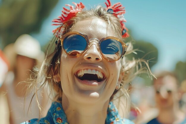 Bezpłatne zdjęcie cinematic portrait of people celebrating usa independence day national holiday