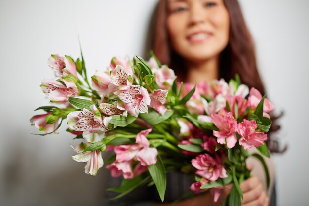 Close-up z różowymi kwiatami