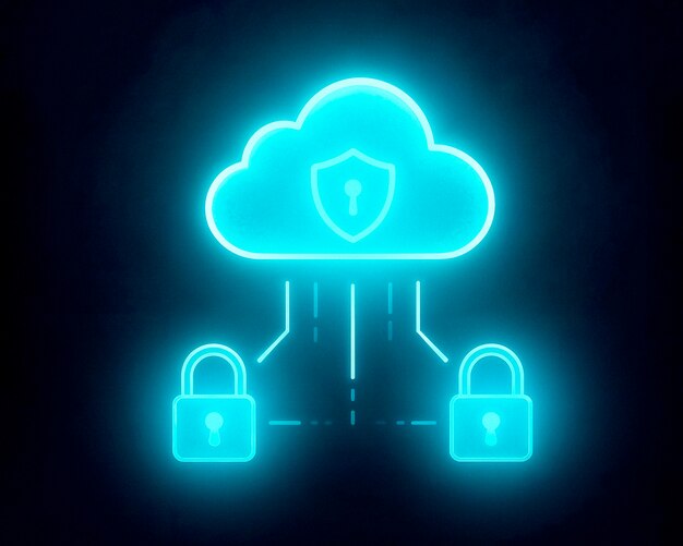 Cloud security and data protection illustration
