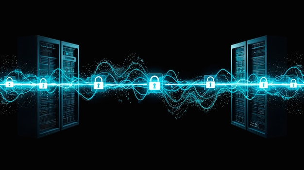 Cybersecurity concept: secure data transfer