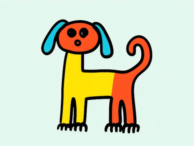 Bezpłatne zdjęcie cyfrowa sztuka słodki pies