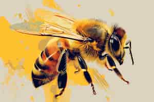 Bezpłatne zdjęcie cyfrowy styl sztuki pszczoły