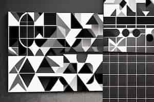 Bezpłatne zdjęcie czarno-biała tapeta z geometrycznymi kształtami.