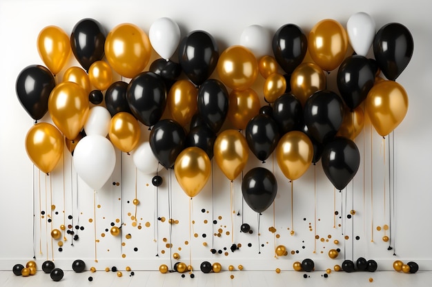 Bezpłatne zdjęcie czarno-złote balony na imprezę