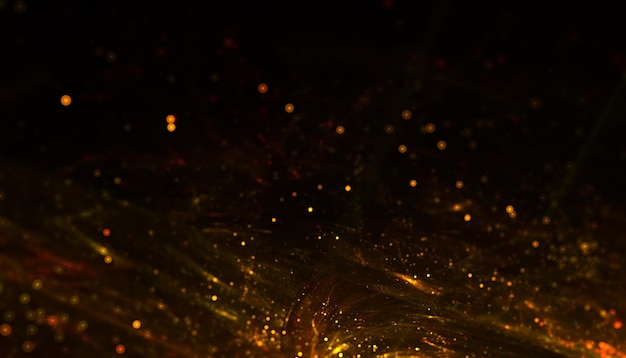 Bezpłatne zdjęcie cząsteczki pyłu w proszku w tle w stylu złotego brokatu
