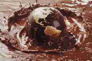 Bezpłatne zdjęcie czekoladowa piłka świata fantazji