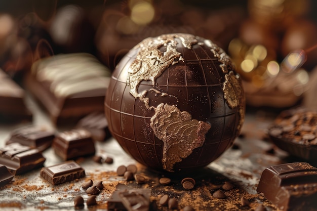 Bezpłatne zdjęcie czekoladowa piłka świata fantazji