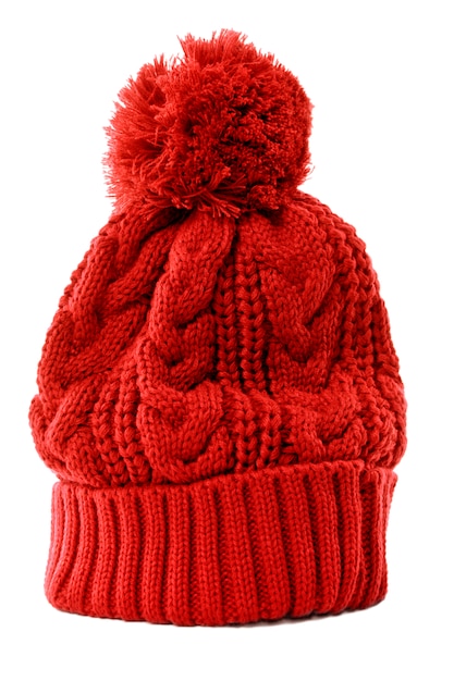 Czerwona czapka zimowa dzianina