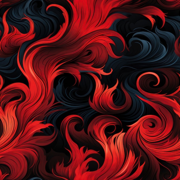Czerwone płomienie bezszwy wzór