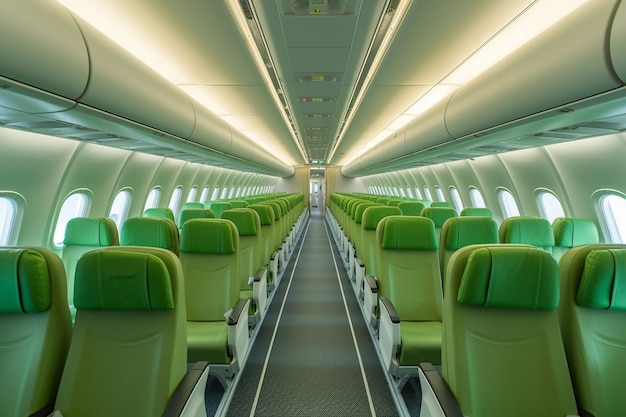Bezpłatne zdjęcie czyste wnętrze samolotu