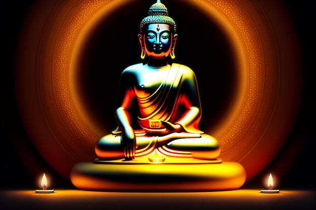 Bezpłatne zdjęcie darmowe zdjęcie gautum buddha vesak purnima statua symbol pokoju tło