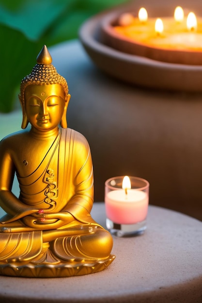 Darmowe zdjęcie Gautum Buddha Vesak Purnima Statua Symbol Pokoju Tło