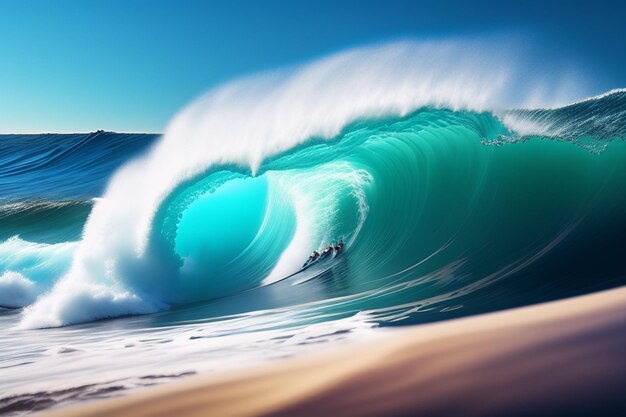 Darmowe Zdjęcie Tło Letnia Podróż Plaża Fale Surfing Błękitne Niebo