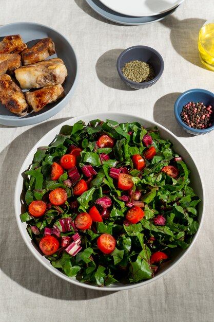 Dieta Keto martwa natura widok z góry