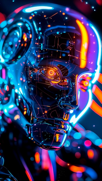 Digital art of ai technologiczne tło