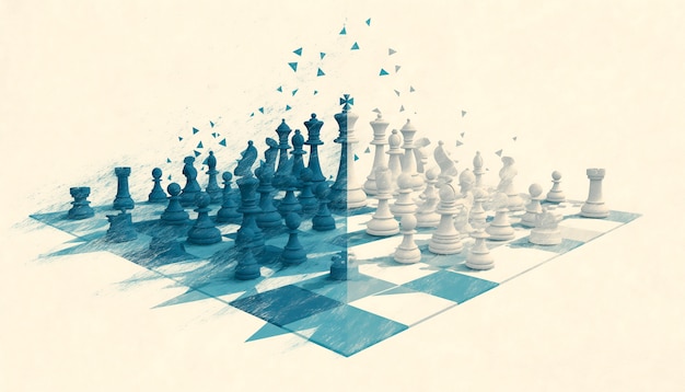 Bezpłatne zdjęcie digital art style abstract chess pieces