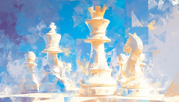 Bezpłatne zdjęcie digital art style abstract chess pieces