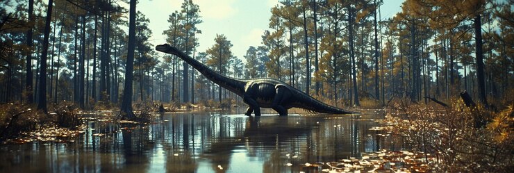 Bezpłatny plik Zdjęcie dinozaur sauropod w przyrodzie