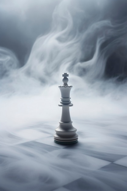 Bezpłatne zdjęcie dramatyczna figurka szachowa
