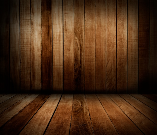 Drewniana ściana i podłoga
