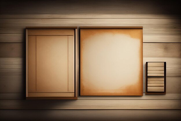 Bezpłatne zdjęcie drewniana szafka z pustym napisem