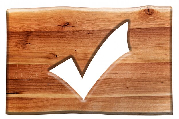 Drewniane znak z symbolem pokazany
