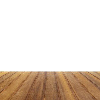 Drewniany stół w tle stołu do wyświetlania produktu pusty drewniany blat w białym pokoju do makiety