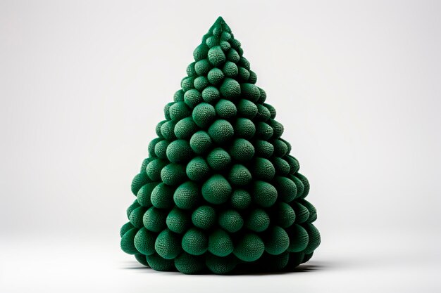 Bezpłatne zdjęcie drzewo bożonarodzeniowe z puszystej zielonej tkaniny na jasnym tle