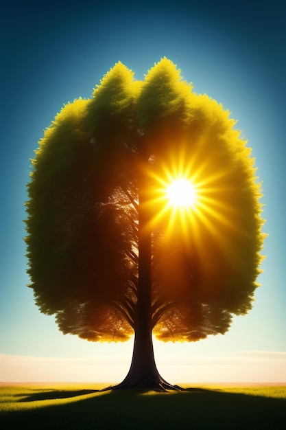 Bezpłatne zdjęcie drzewo, na którym świeci słońce