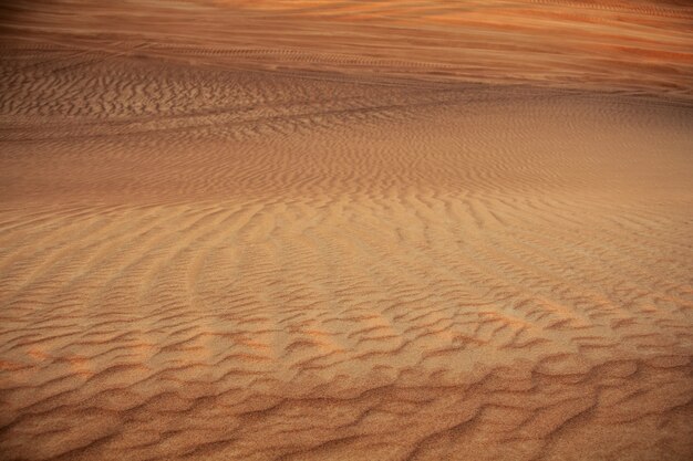 Dubaj Pustynny Piękny Krajobraz O Zachodzie Słońca Premium Zdjęcia