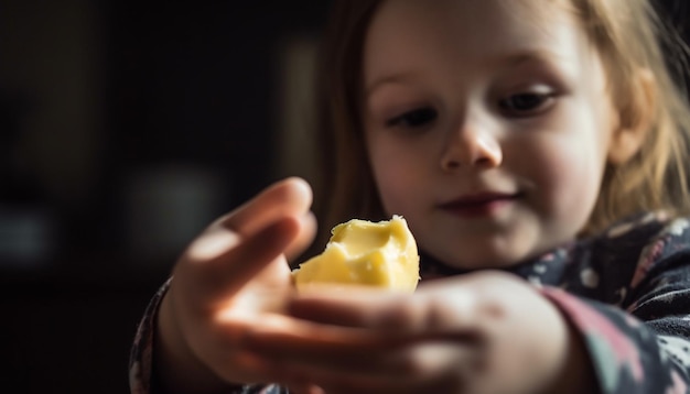 Dziewczyna Jedząca Kawałek Masła