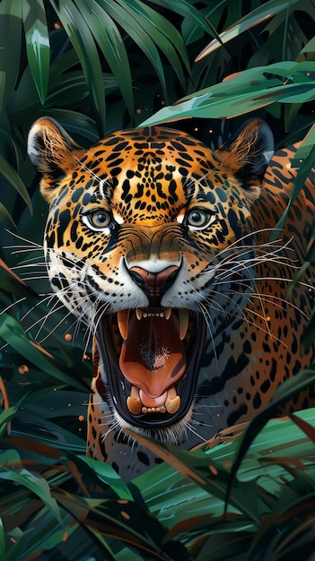 Dziki jaguar w dżungli