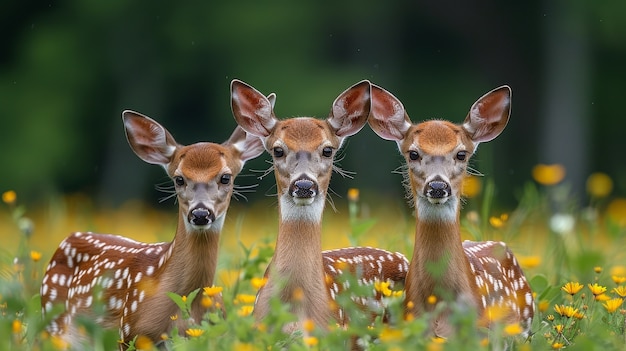 Dzikie jelenie w przyrodzie