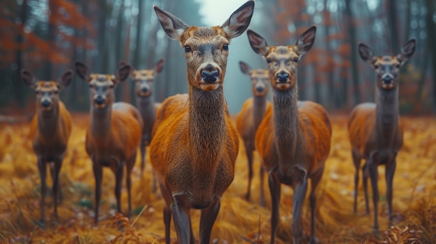 Dzikie jelenie w przyrodzie