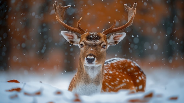 Bezpłatne zdjęcie dzikie jelenie w przyrodzie