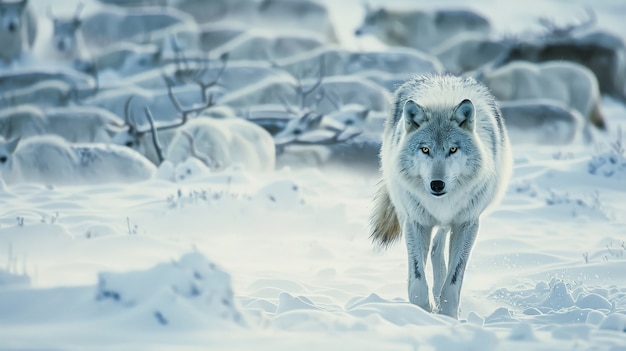 Bezpłatne zdjęcie dzikie wilki w przyrodzie