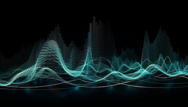 Dźwięk Wzoru Fali Wypełnia Abstrakcyjne Tło Generowane Przez Sztuczną Inteligencję