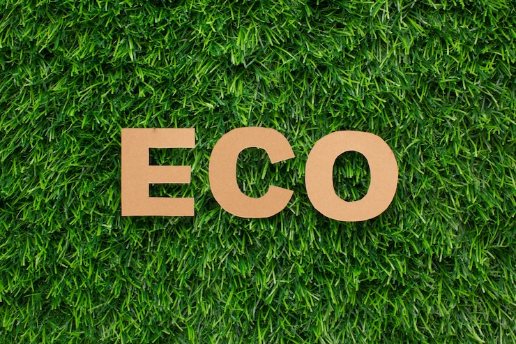 Bezpłatny plik Zdjęcie eco słowo na trawie