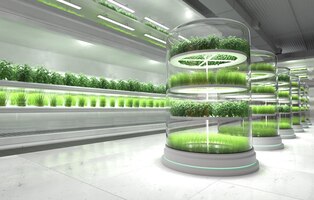 Bezpłatne zdjęcie ekologiczna farma warzyw hydroponiczna fabryka roślin warzywnych